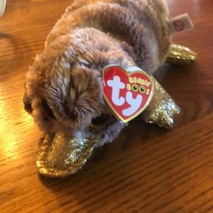 Brand new ty beanie Boos, brown with gold sparkles and big gold sparkle eyes